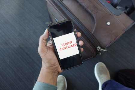 Flight cancellation notice at the airport