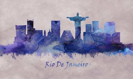 Rio de Janeiro Brazil, skylineのeditorial素材