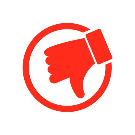 Dislike hand thumb down illustrationのイラスト素材