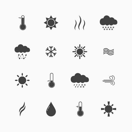 Set weather icons. Weather forecast icons. Vectorのイラスト素材