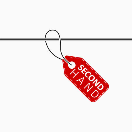 Red second hand tag. Donation of clothes icon. Vectorのイラスト素材
