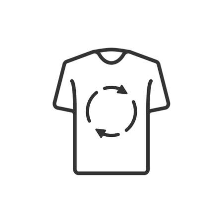 Laundry and dry cleaning icon. Second hand concept. T-shirt icon with recycling line icon. Vectorのイラスト素材