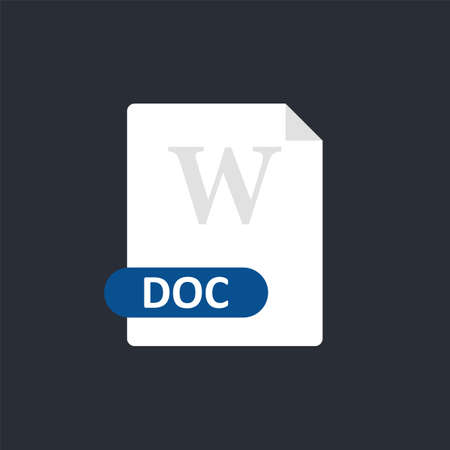 Doc file icon. Word document format file. Vectorのイラスト素材