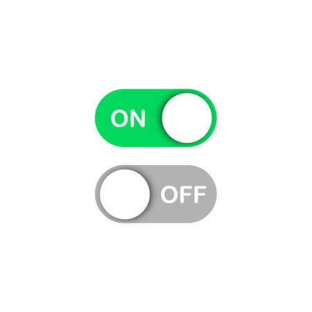 On and off toggle switch buttons. Icon for app and ui. User Interface. Vectorのイラスト素材