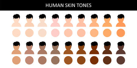 Human skin tones. Human skin tones. Various body skin color. Vectorのイラスト素材