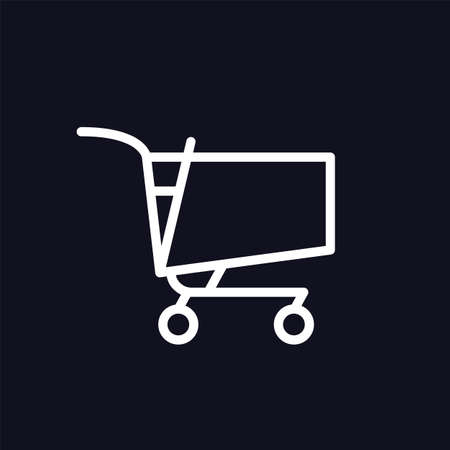 Shopping cart icon. Trolley line icon on dark background. Vectorのイラスト素材