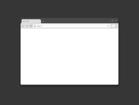 Template empty web browser page. Simple blank mockup website window. Search bar address. Vectorのイラスト素材