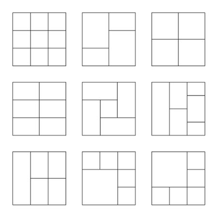Templates for photo in line style. Photo collage set. Empty photo collage. Vectorのイラスト素材