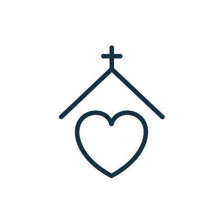 Homeless Shelter Line Icon. Volunteer House for Help Homelessness People or Animal Linear Pictogram. House for Homeless and Poor Icon. Charity Concept. Editable Stroke. Isolated Vector Illustrationのイラスト素材
