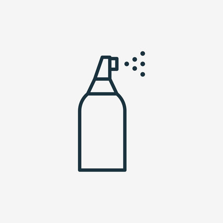 Cosmetic Spray Line Icon. Aerosol for Beauty Product Linear Pictogram. Bottle with Pump for Body, Hair and Face Icon. Spray Freshener. Editable Stroke. Isolated Vector Illustrationのイラスト素材
