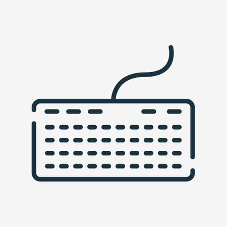Keyboard Line Icon. Computer Keypad Linear Icon. Editable Stroke. Isolated Vector Illustrationのイラスト素材