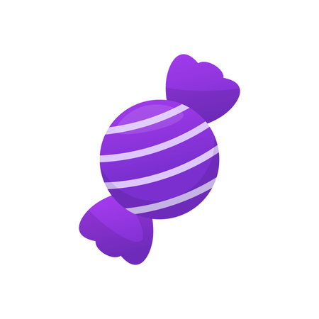 Wrapped Chocolate Sweet Food on White Background. Cute Colorful Tasty Candy illustration. Sweet Caramel and Hard Candy. Isolated Vectorのイラスト素材