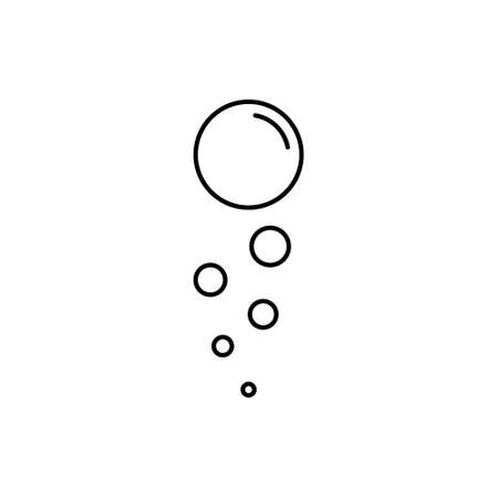Bubble Line Icon. Champagne, Soda, Drink and Fizzy Water Linear Pictogram. Circle Bubble Soap Outline Icon. Cleaning, Laundry, Washing. Editable Stroke. Isolated Vector Illustrationのイラスト素材