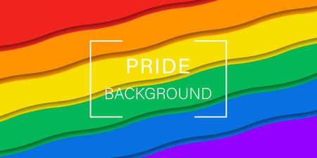 Color Waved Flag Symbol of Lgbt Community. Rainbow Background Sign of Lgbtq, Homosexual, Transgender, Bisexual, Gay and Lesbian. Sign of Pride. Vector Illustrationのイラスト素材