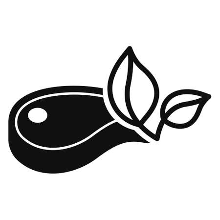 Artificial Vegan Meat Silhouette Icon. Vegetarian Fake Meat Plant Based Pictogram. Healthy Organic Product. Meatless Veggie Steak Black Icon. Isolated Vector Illustrationのイラスト素材