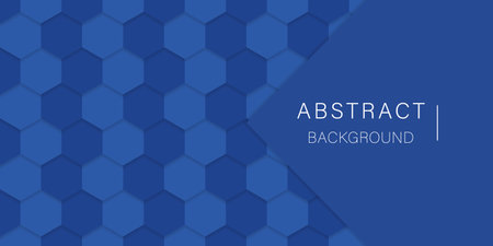 Futuristic Abstract Hexagon Mesh Background. 3D Hexagonal Dark Blue Pattern. Embossed Futuristic Simple Backdrop. Modern Wallpaper Design. Vector Illustrationのイラスト素材