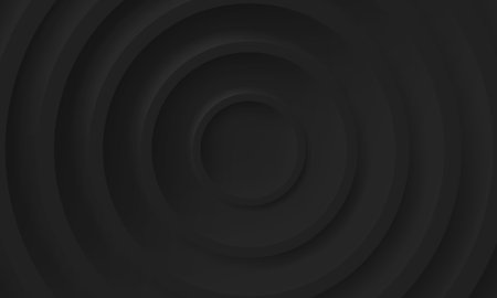 Black Futuristic Circle Background in Neumorphism Style. Geometric Round Empty Pattern. Blank...