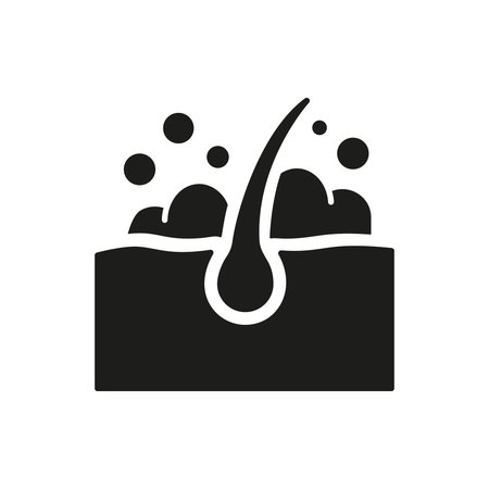 Hair Wash Silhouette Icon. Follicle Washing with Shampoo and Foam Black Pictogram. Treatment of Hygiene Hair Icon. Isolated Vector Illustrationのイラスト素材