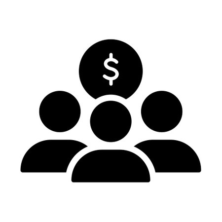 Fund of Donation Silhouette Icon. Charity and Donation Concept. Organization and Community Charitable Foundation. Financial Help for People Black Pictogram. Vector illustrationのイラスト素材