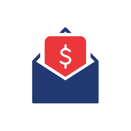 Envelope with Payment Bill Silhouette Icon. Dollar Bill Pictogram. Financial Reward, Payment and Transfer Icon. Opened Envelope with Money. Isolated Vector illustrationのイラスト素材