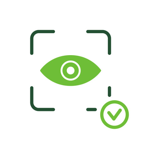 Eye Scan ID Line Icon. Vision Scanning Technology for Security Access Pictogram. Iris Recognition for Biometric Identification Sign. Retina Scanner. Editable Stroke. Isolated Vector Illustrationのイラスト素材