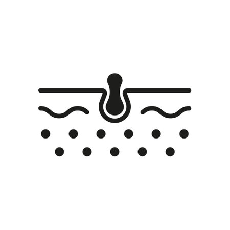 Pimple and Inflammation Sebum Glyph Pictogram. Skin Acne, Comedo Symbol. Blackhead Silhouette Sign. Deep Pustule Skin Problem Black Icon. Isolated Vector Illustrationのイラスト素材