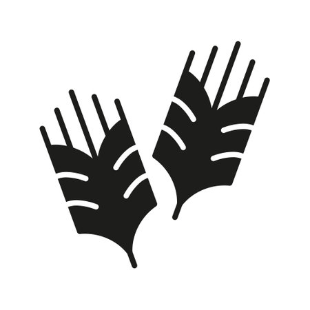 Organic Wheat Silhouette Icon, Healthy Plant Based Diet And Natural Food. Organic Farming And Sustainable Nutrition. Isolated Vector Illustrationのイラスト素材