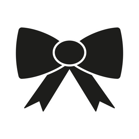 Ribbon Bow Solid Icon. Decorative Knot, Gift Wrapping, And Fashion Accessory Silhouette Symbol....