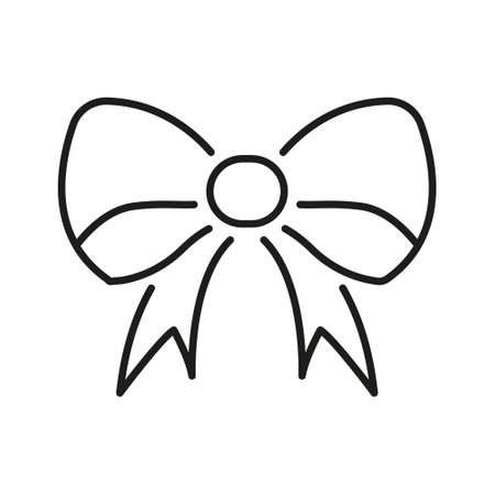 Bow Ribbon Line Icon. Decorative Gift Wrapping, Fashion Accessory, And Celebration Symbol. Festive Decoration, Present Packaging, And Event Styling. Editable Strokeのイラスト素材