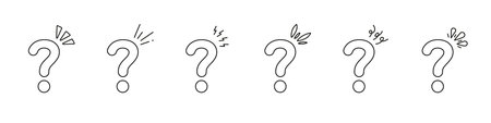 Question Mark Line Icon Set. Question Mark Outline Symbols. Question Points with Small Emphasis...