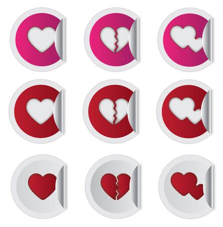 Heart Valentine stickersのイラスト素材