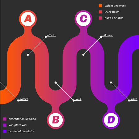 Timeline infographics template with gradient.のイラスト素材