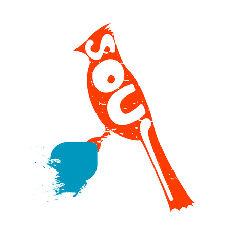 Bird with the inscription, symbolizes the freedom of life. Drawn by hand. Ð¡an be used as a logo, backgrounds, etc.のイラスト素材