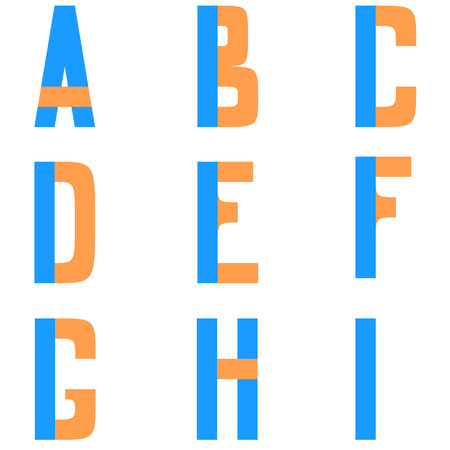 Set of letters. Flat style. Clean and simple.のイラスト素材