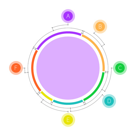 Pie chart with satellites connected by lines. Clean and simple.のイラスト素材