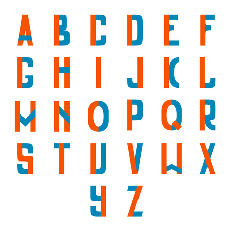Full latin alphabet two colored clean and simple. Full set.のイラスト素材