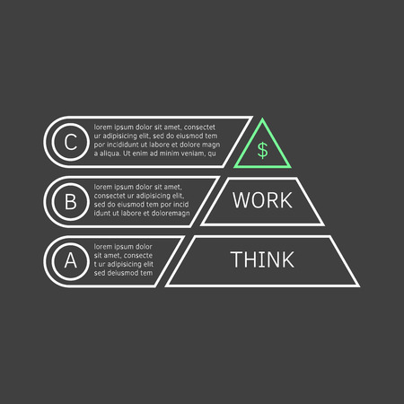 Vector illustration of pyramid infographic showing growth and structure. Easy to edit clear and simple.のイラスト素材