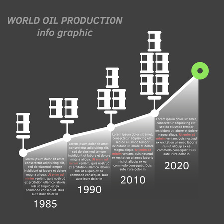 Vector illustration of oil industry infographic. Showing growth. Easy to edit clear and simple.のイラスト素材