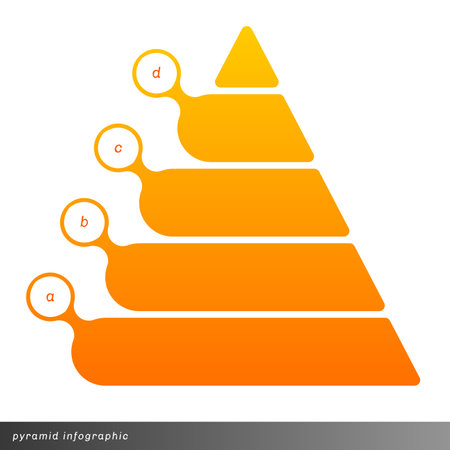 Vector pyramid infographic shows growth with gradient fill. Clear and simple template.のイラスト素材