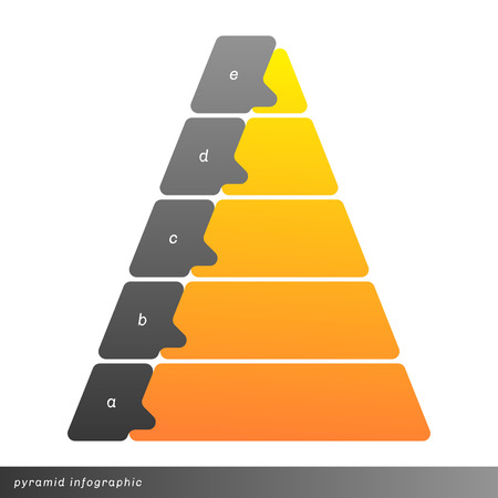 Vector pyramid infographic shows growth with gradient fill. Clear and simple template.のイラスト素材