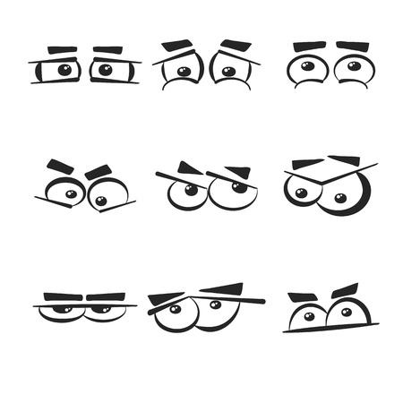 Set of different eye emotions that isolated on the white background.のイラスト素材