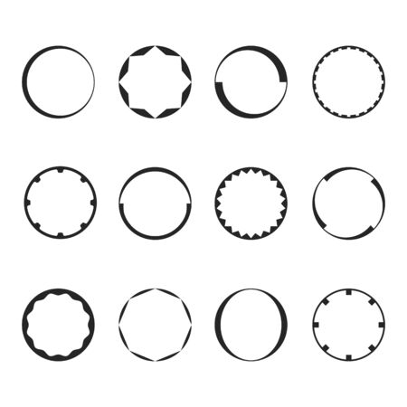 Set of the round frames. Different design and miscellanea use.のイラスト素材