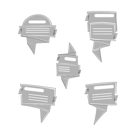 Speech bubble frame set. Quotation box template.  illustration.のイラスト素材