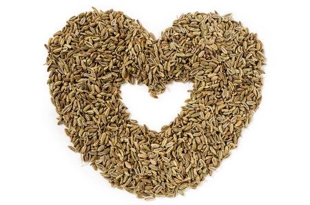 Dried Fennel Seeds, isolated on white background