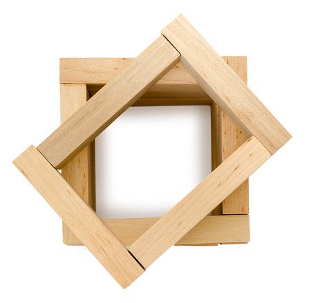structure of wooden bricks, looks like well, education conceptの写真素材