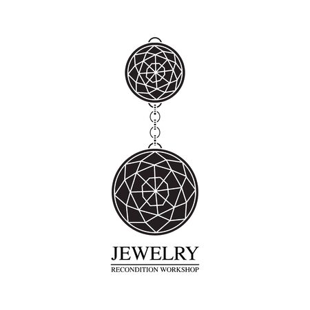 vector image of logo jewelry service. Trendy concept for repair shop or maintenance of jewelry or expensive productsのイラスト素材