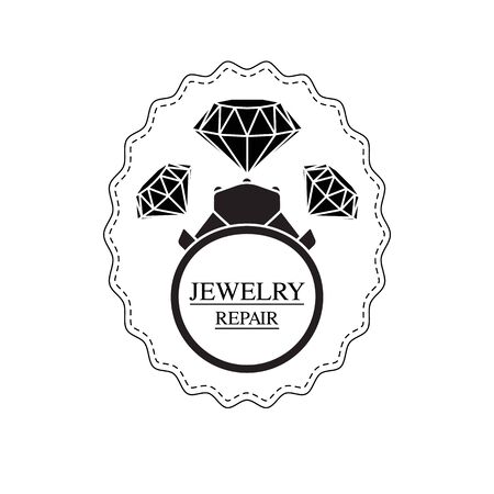vector image of logo jewelry service. Trendy concept for repair shop or maintenance of jewelry or expensive productsのイラスト素材