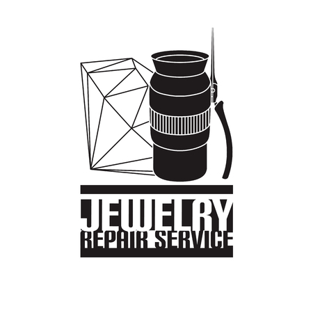 vector image of logo jewelry service. Trendy concept for repair shop or maintenance of jewelry or expensive productsのイラスト素材