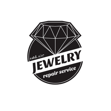 vector image of logo jewelry service. Trendy concept for repair shop or maintenance of jewelry or expensive productsのイラスト素材