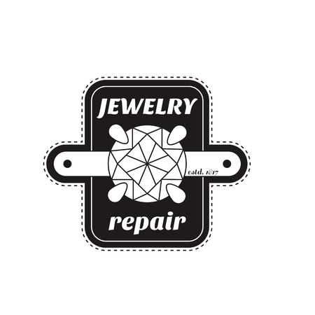 image of logo jewelry service. Trendy concept for repair shop or maintenance of jewelry or expensive productsのイラスト素材